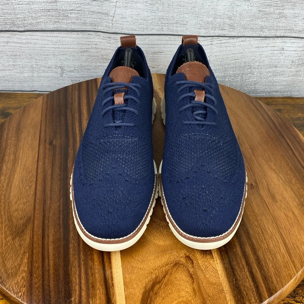 Cole Haan ZeroGrand Stitchlite Wingtip Oxford Marine Blue Ivory C24947 Men’s 9.5